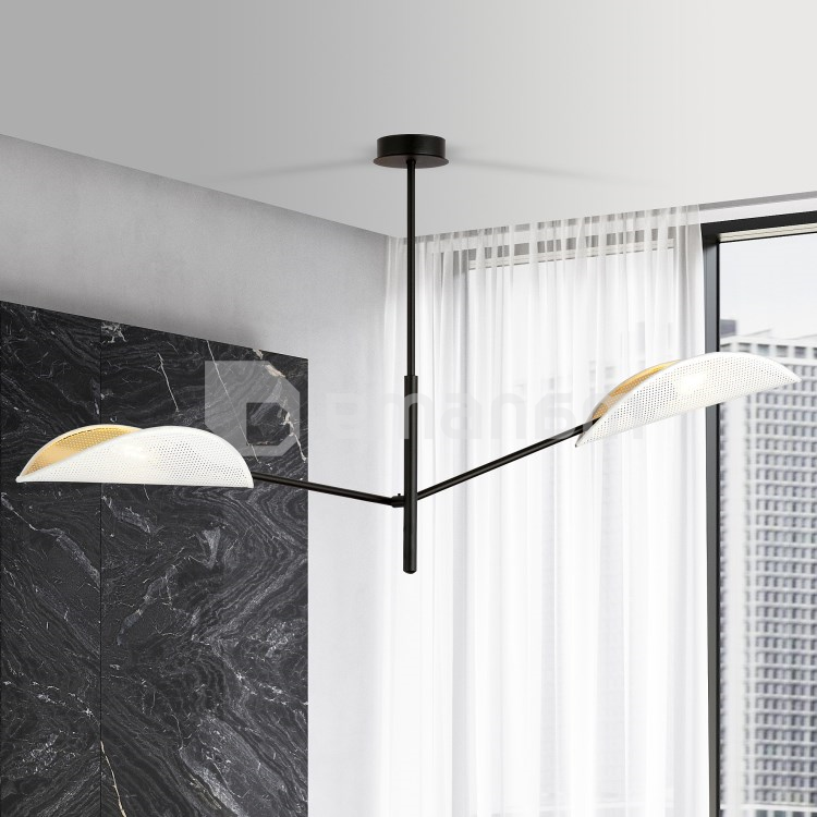 ჭაღი EMIBIG VENE 2 E14 2x MAX 40W თეთრი ოქროსფერი