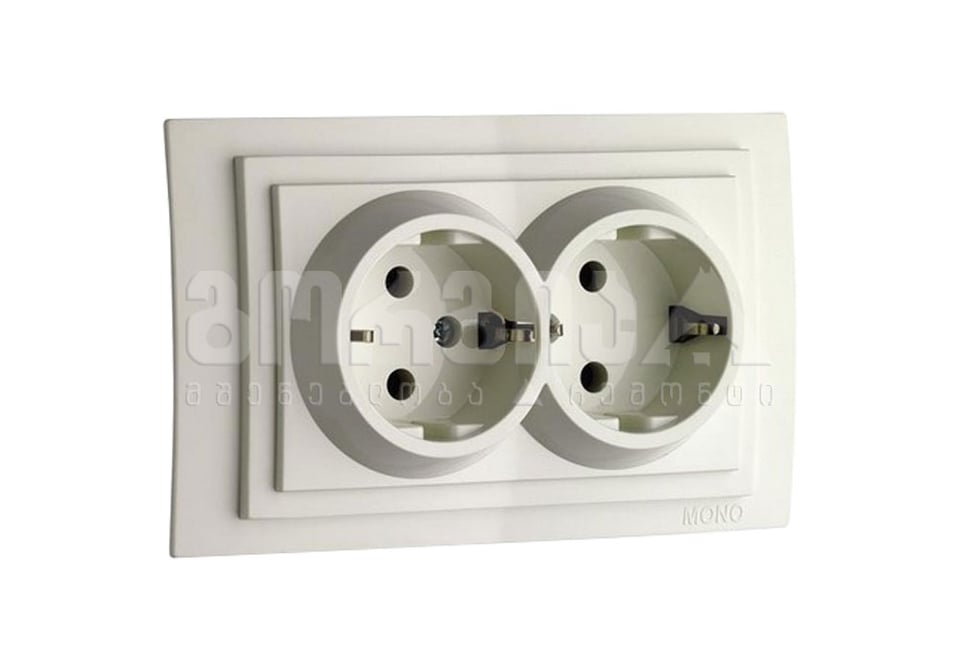 როზეტი ორიანი დამიწებით LARISSA კრემისფერი - 103-171704-120