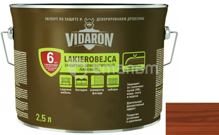 გასაჟღენთი ხის Vidaron Lakobeyc 2.5 ლ L06 ამერიკული მაჰაგონი