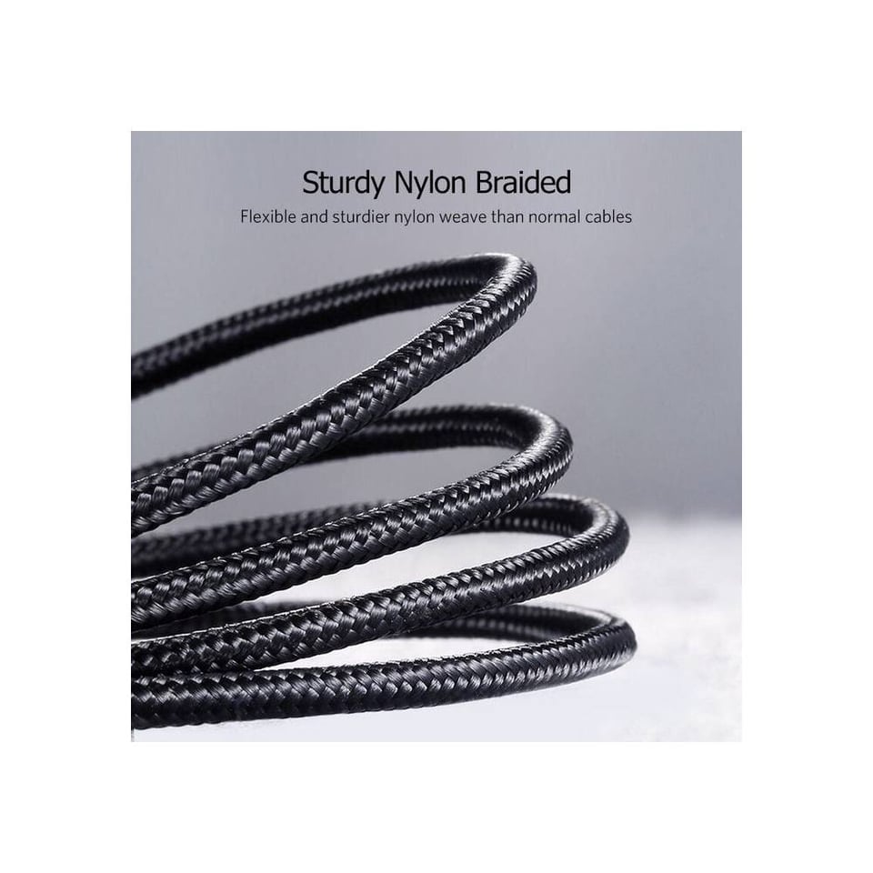 USB კაბელი UGREEN US291 (60156) USB 2.0 A to Apple Lightning Cable Nickel Plating Aluminum Braid 1m (Black)