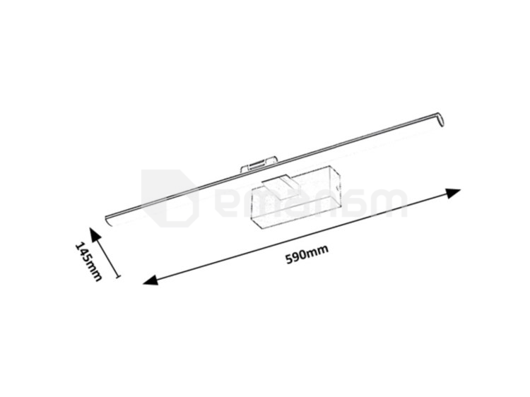 ბრა Rabalux Gaten 12W 3000K 590 155 L145მმ შავი თეთრი 78002