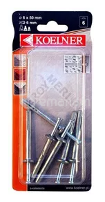 დიუბელი ფოლადისათვის Koelner 6 ც B-KMW06050 50 mm ბლისტი