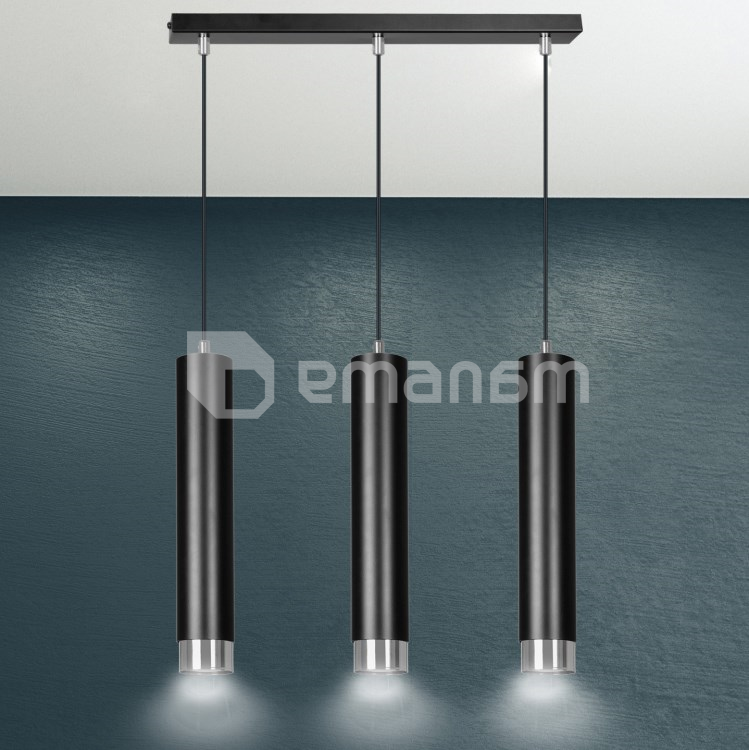 საკიდი EMIBIG Kibo 3 GU10 3x MAX 30W შავი ქრომი