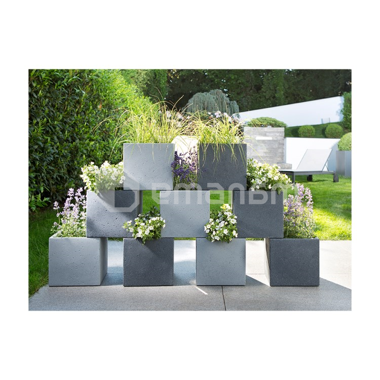 ქოთანი ყვავავილის პლასტმასი Scheurich STONY GREY 40/240 C-CUBE