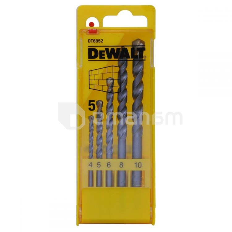 ბურღების ნაკრები ბეტონისთვის DeWalt DT6952-QZ 4-10 მმ 5 ც