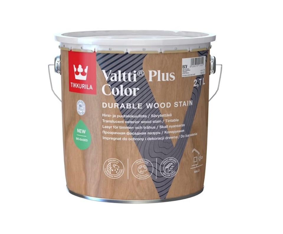 ხის დამცავი საღებავი Tikkurila Valtti Plus Color ECV 2,7 ლ
