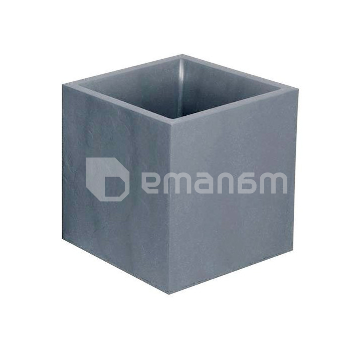 ქოთანი პლასტმასის EDA Plastiques POT CARRE VOLCANIA DECOR PIERRE 39,5 X 39,5 X 43,5სმ 31ლ