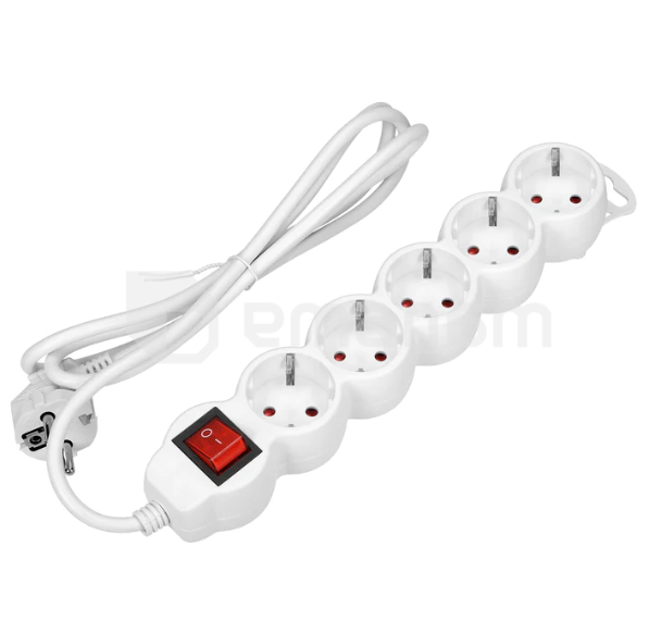 დამაგრძელებელი VIRONE 5 5მ 3 1.5მმ² Schuko ამომრთველი თეთრი