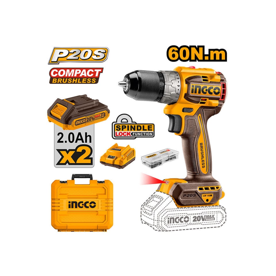 ელექტრო ხრახნდამჭერი 20V Li-Ion Proline CDLI20602 INGCO