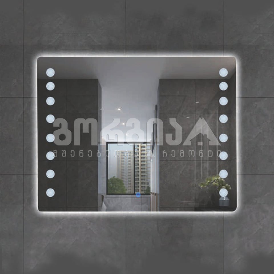 სააბაზანოს სარკე განათებით LED-090-2 80*60