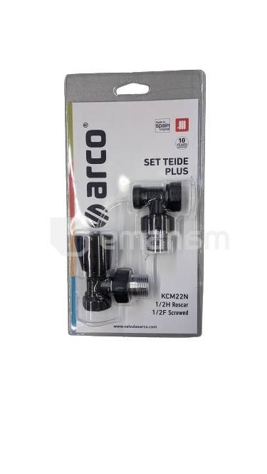 ვინტილების კომლექტი რადიატორისთვის Arco  1/2H-1/2M PPR Black