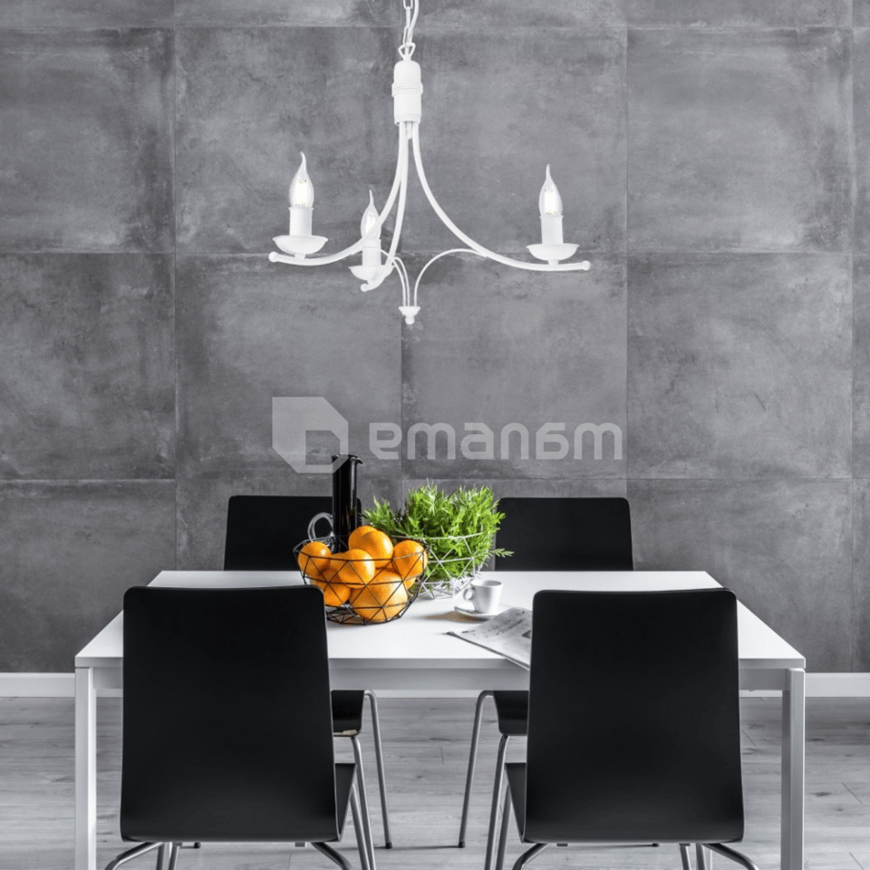 ჭაღი Lamkur 3 E27 ლითონი თეთრი LUCY 44149