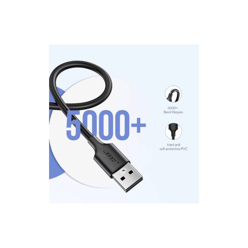 USB კაბელი UGREEN US289 (60136) USB 2.0 to Micro USB, 1m, Black
