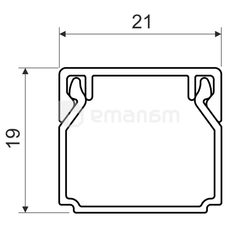 არხი საკაბელო Kopos LHD 20X20_HC 21x19 მმ