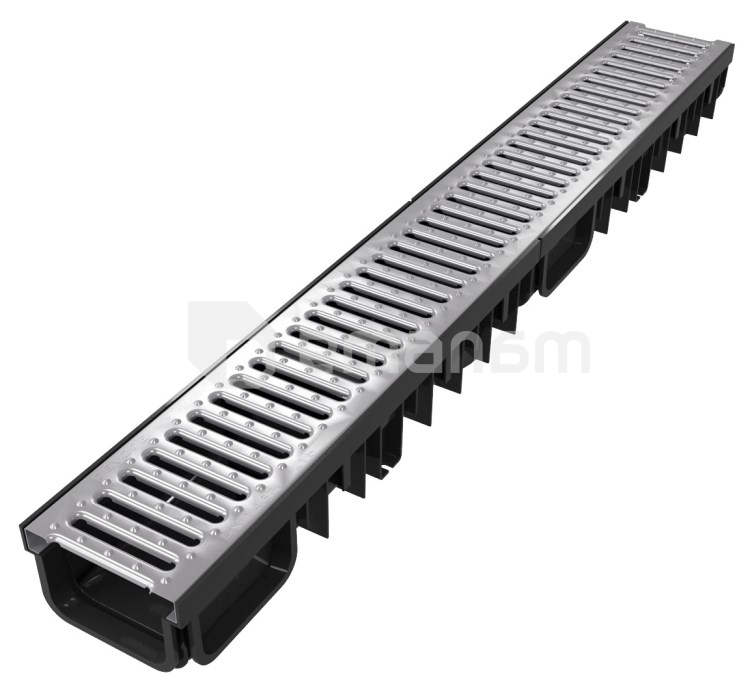 სადრენაჟო ღარი Devorex XDRAIN B125 130/50 ფოლადის ცხაურით 1 მ
