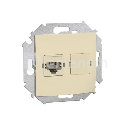 როზეტი ტელეფონის Simon 15 1591480-031 RJ11 1 განყოფილებიანი კრემისფერი