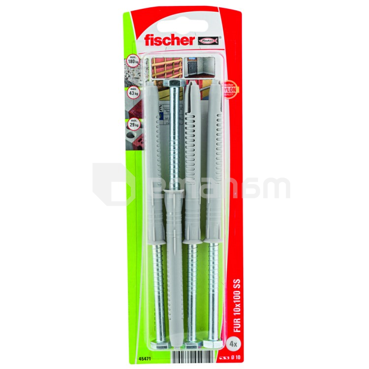 ჩარჩოს დიუბელი Fischer FUR SS 10x100 4 ც.