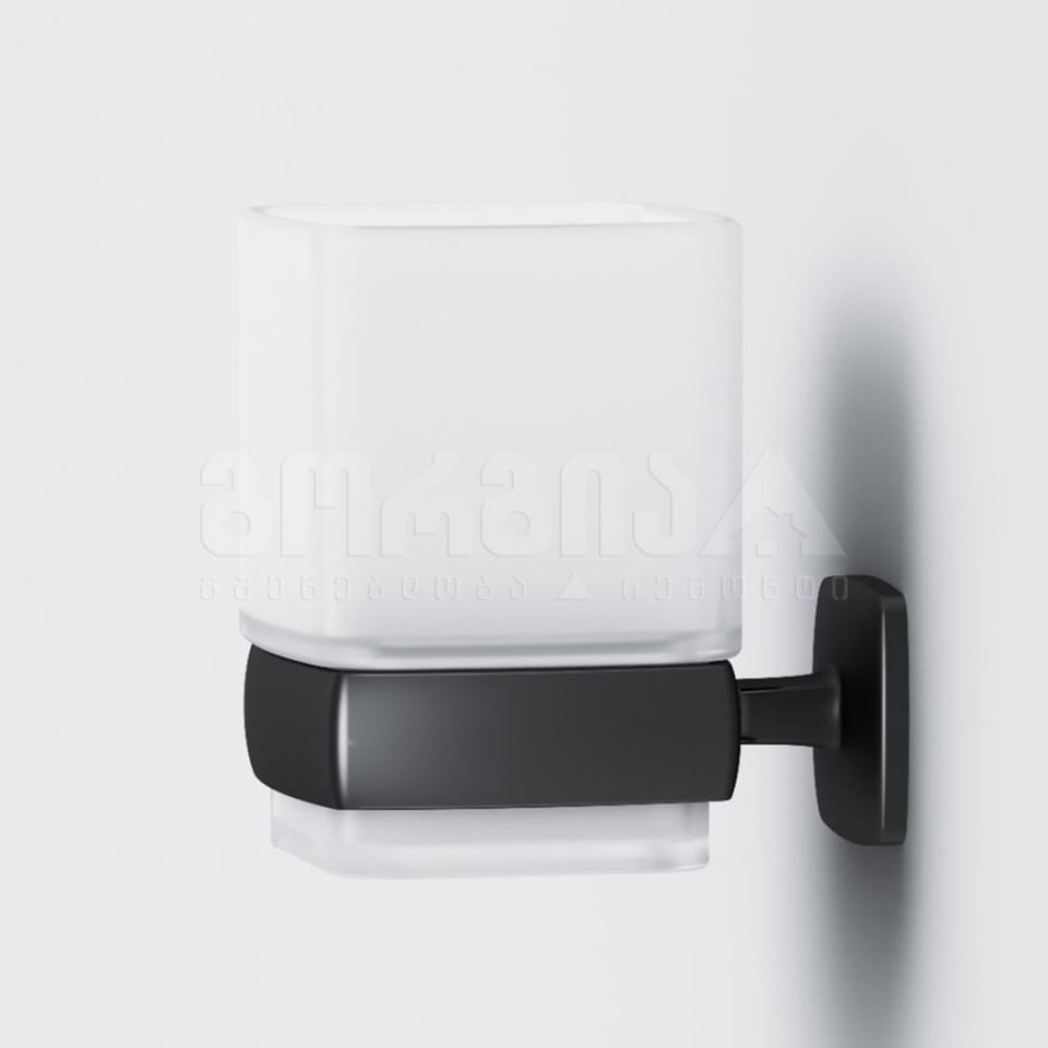 კბილის ჯაგრისის ჩასადები ჭიქა შავი A9034322 Gem