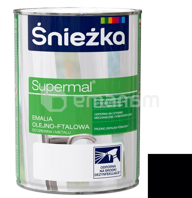 ემალი ზეთოვან-ფთალური Sniezka Supermal 2.5 ლ პრიალა შავი