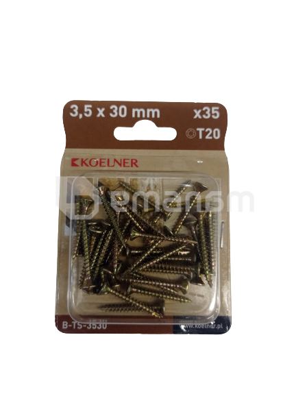 სჭვალი ხის მაგარიზედაპირი Koelner 3,5x30 მმ 35 ც B-TS-3530  ბლისტი