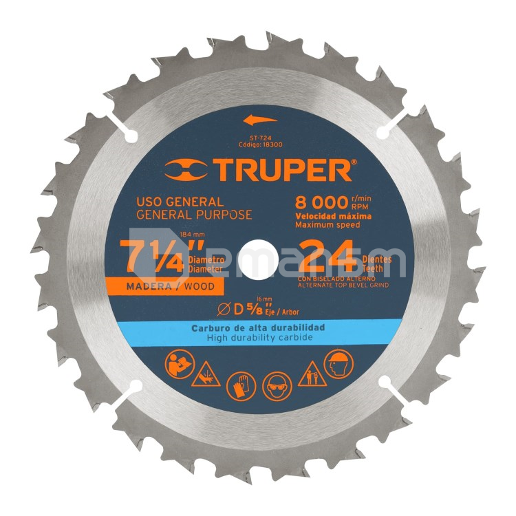 საჭრელი დისკი ხისთვის Truper ST-724 184 მმ