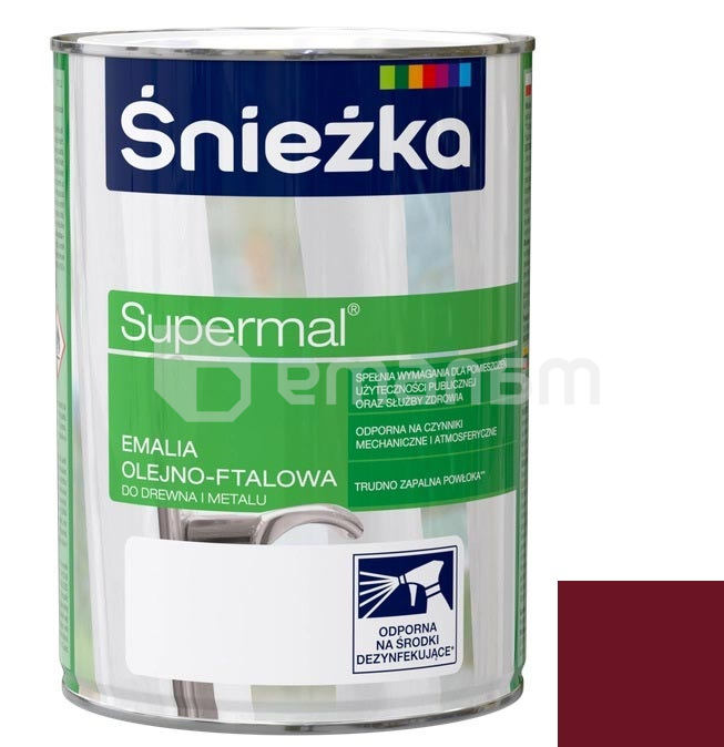 ემალი ზეთოვან-ფთალური Sniezka Supermal 2.5 ლ პრიალა ალუბლისფერი