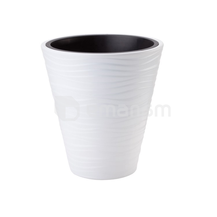 პლასტმასის ქოთანი ყვავილებისთვის FORM PLASTIC Sahara Dunes round 2720-011 Ø30 თეთრი