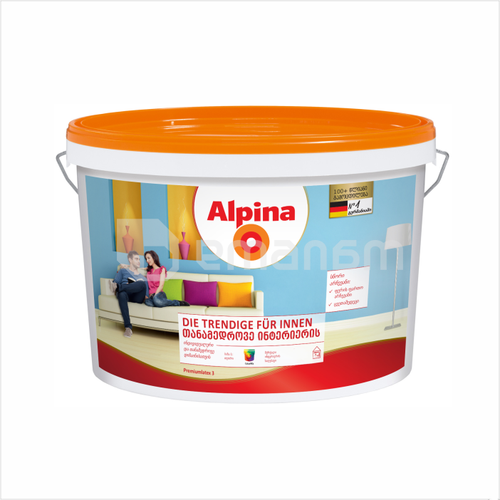 დისპერსიული საღებავი Alpina Die Trendige für Innen B1 2.5 ლ