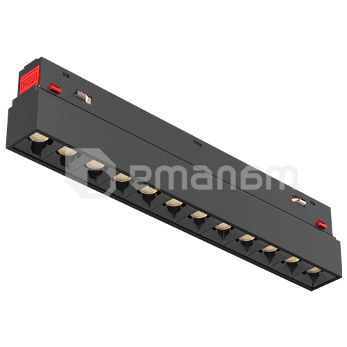 რელსის მაგნიტური სანათი LINUS LED 18W 4000K შავი Linear dot V2-3