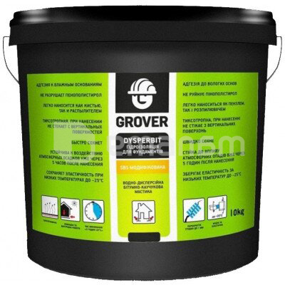 პრაიმერი და ჰიდროიზოლაცია ფუნდამენტისთვის Eskaro Grover Dysperbit DB 10 კგ