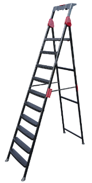 კიბე - MENSA PLUS 9+1 METAL STEP LADDER