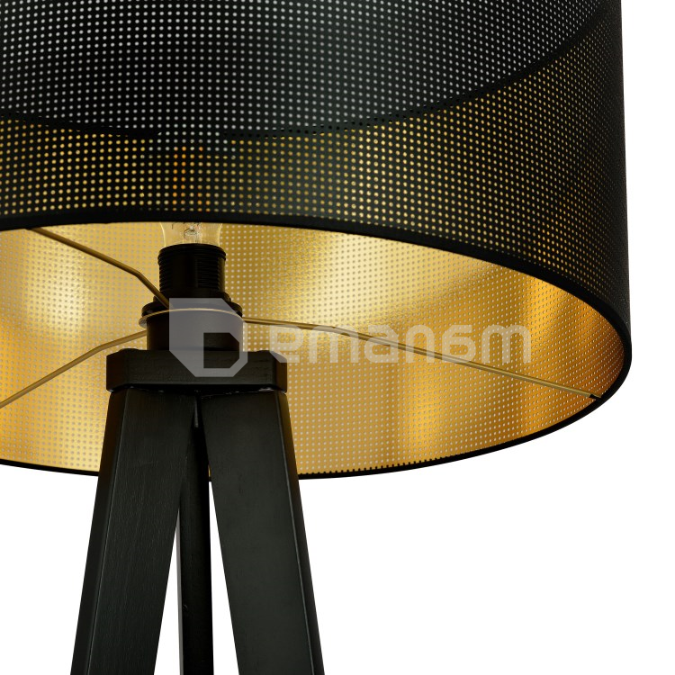 ტორშერი EMIBIG ASTON LP1 E27 1x MAX 60W შავი ოქროსფერი