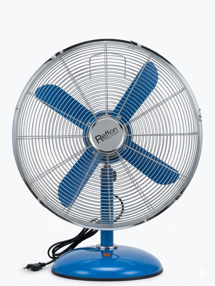 მაგიდის ვენტილატორი Reffon FT-40M-BU 50W ლურჯი ქრომი