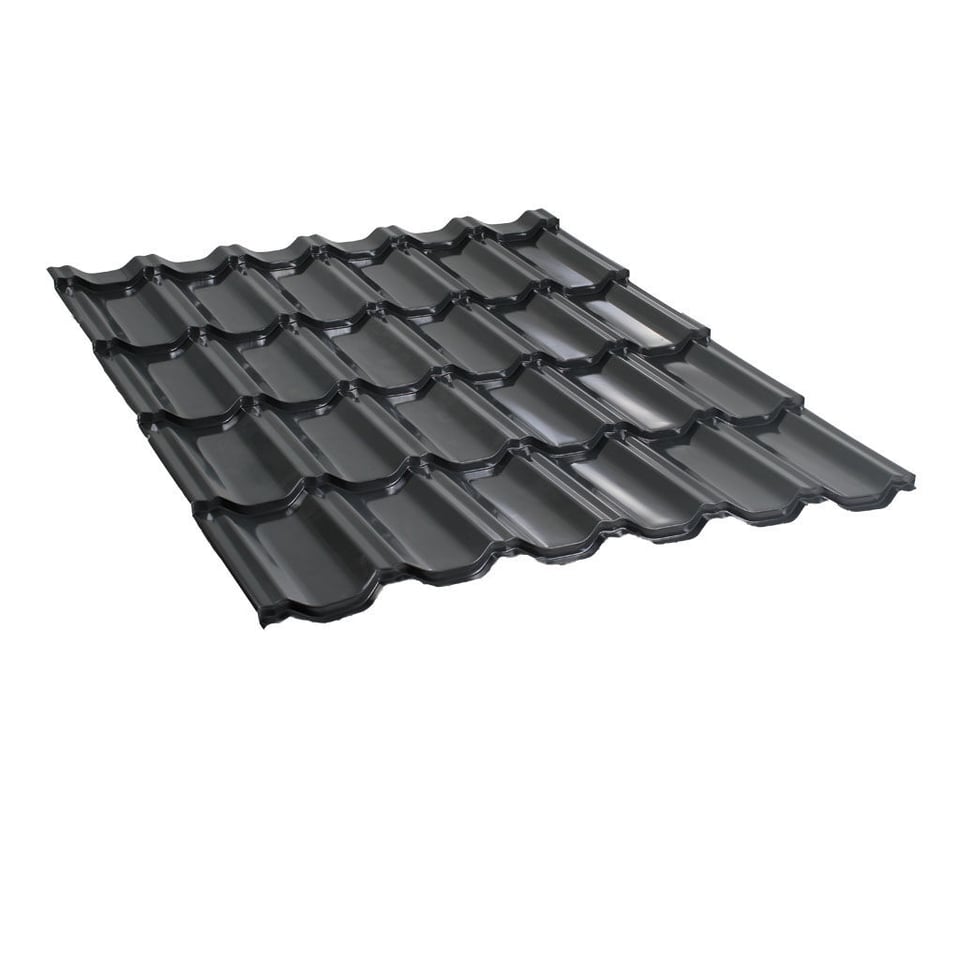 მეტალოკრამიტი ფერადი თუნუქის სახურავი 0.5X1200 პრიალა RAL7016 NOVA