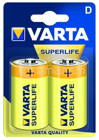 ელემენტი მარილოვანი VARTA Superlife D 1.5V 2 ც