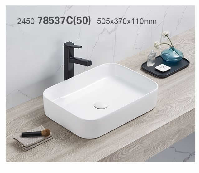 ხელსაბანი დასადგამი Pate Square 78537C(50) Glossy თეთრი