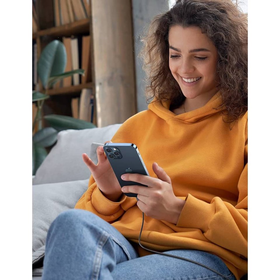 USB კაბელი UGREEN US304 (60761), MFi, Type-C To Lightning, 2m, Black/Gray