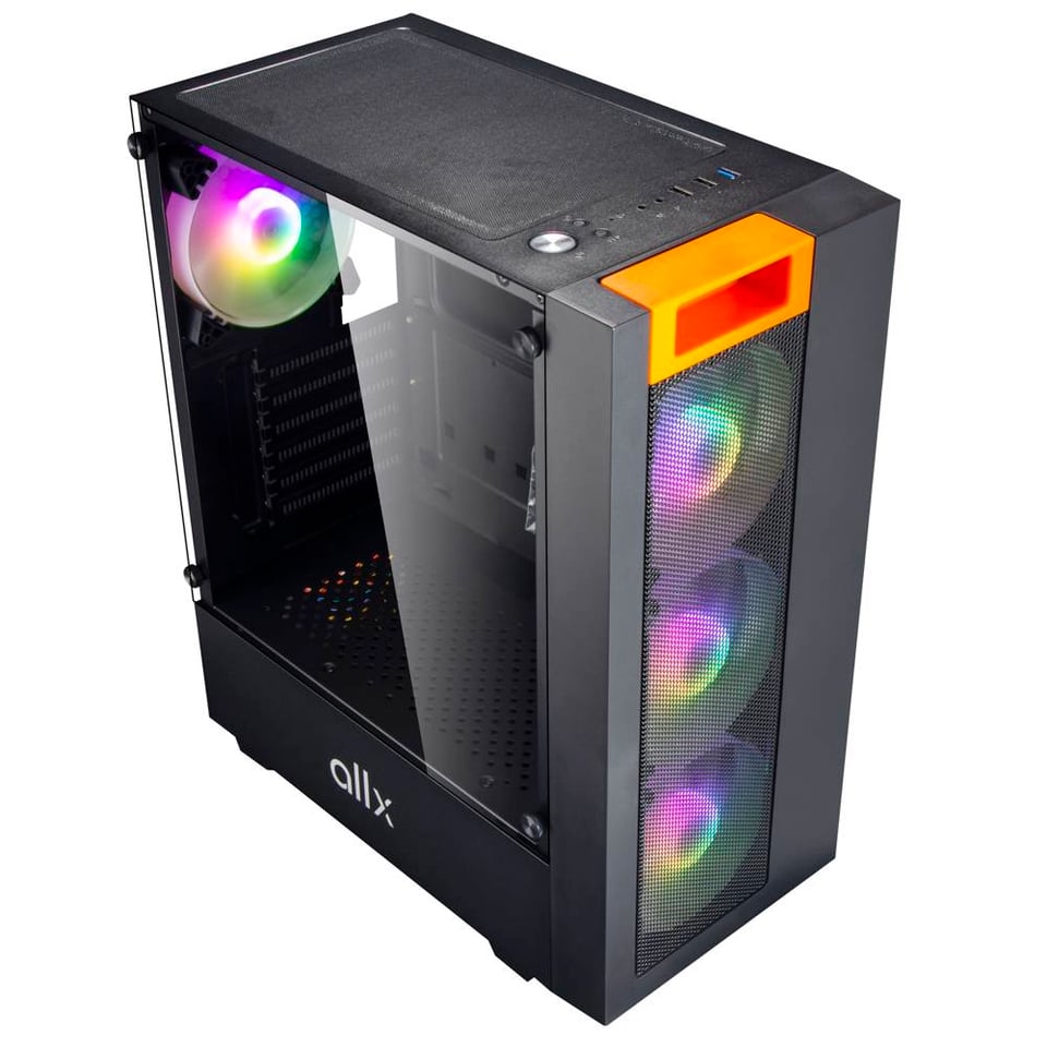 ქეისი ALLX AX-G2045, Computer Case, Micro-ATX, ATX, USB 3.0x1, USB 1.0x2, AUDIO, Black