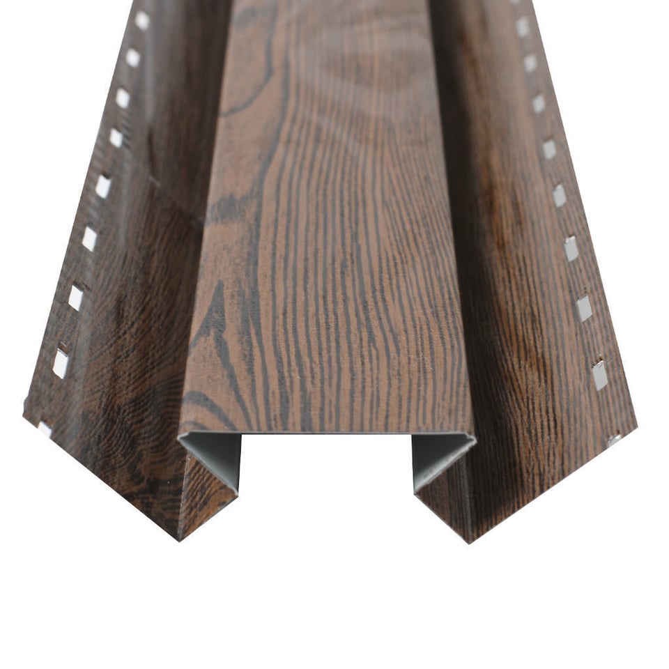 საიდინგის შიდა კუთხის პროფილი  0.50X207 ხაოიანი WOOD DARK NOVA