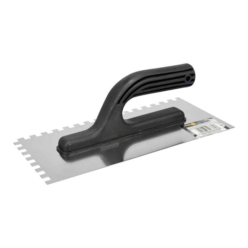 საპრიალებელი 270x125მმ უჟანგავი, 8х8მმ კბილებით პლასტმასის სახელურით