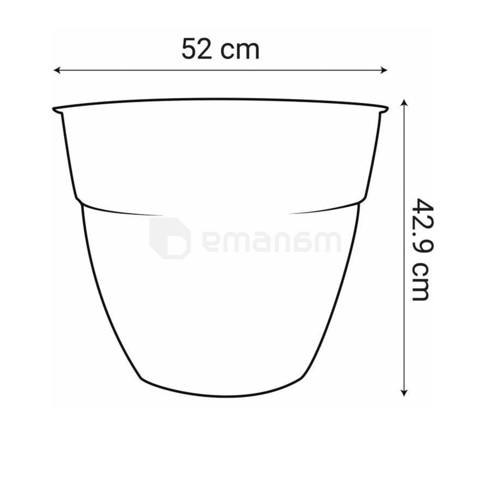 ქოთანი პლასტმასის EDA Plastiques POT OSAKA DIAM 52X42,9სმ 56,8ლ