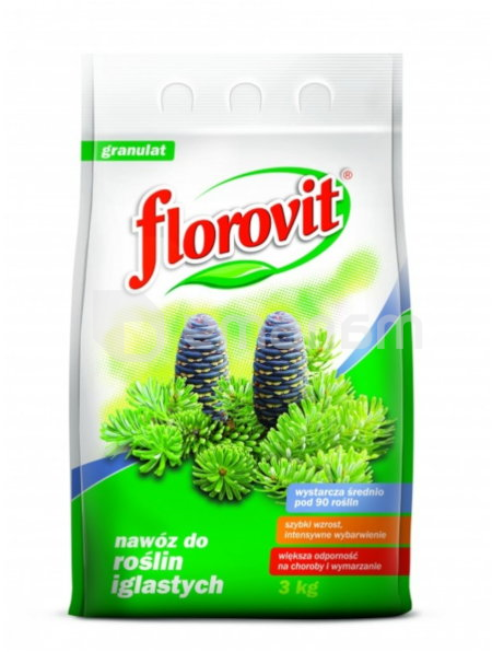 სასუქი წიწვოვანი ჯიშებისთვის Florovit granular fertilizer for conifers 3 kg