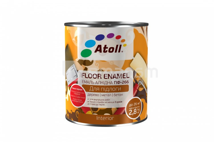 ემალი იატაკის Atoll PF 226 Floor enamel მოწითალო ყავისფერი პრიალა 2,8 კგ