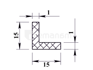 ალუმინის კუთხე PilotPro 15х15х1 2 მ