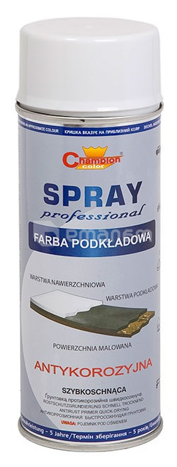 ანტიკოროზიული გრუნტი სპრეი Champion RAL 9003 400 მლ თეთრი