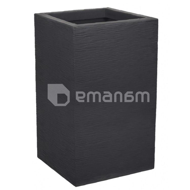 ქოთანი პლასტმასის EDA Plastiques CARRE HAUT GRAPHIT'UP 29,5 X 29,5 X 49,5სმ 36ლ