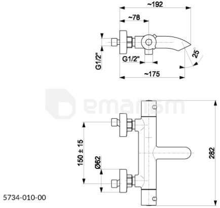 აბაზანის შემრევი KFA Moza თერმოსტატით ქრომი