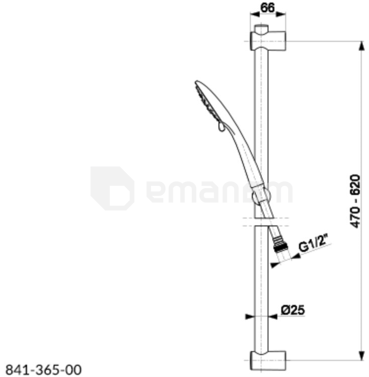 საშხაპე კომპლექტი KFA Moza შავი