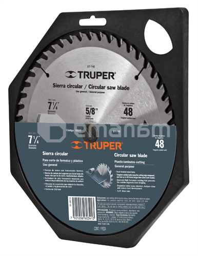 ცირკულარული დისკი Sierra ST-748 Truper 7-1/4X5/180 მმ