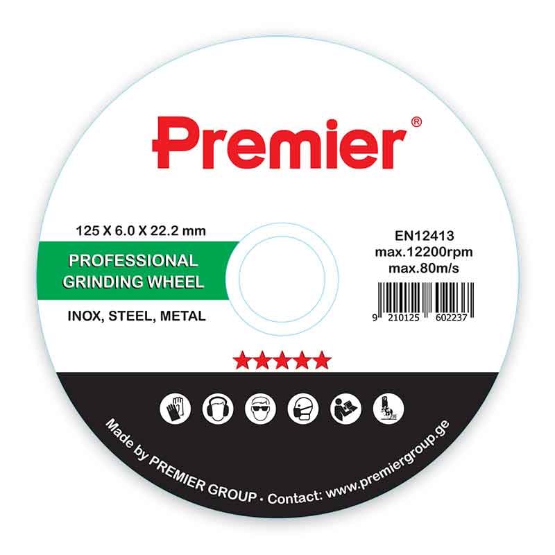 Premier ლითონის საპრიალებელი დისკი 125 x 6.0 x 22 მმ 